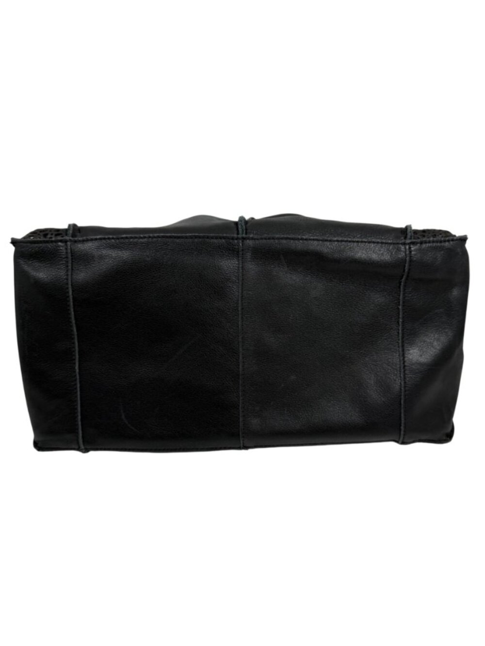The Sak Los Feliz Slouchy Boho Tote Black Leather Moroccan Lasercut + Tassels - Picture 5 of 12